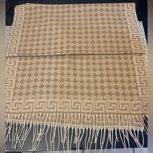 Aldo Elegant Tan and Cream Patterned Large  Scarf 25x72 NWT